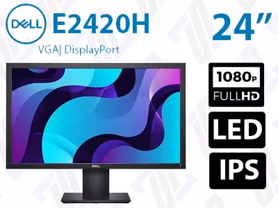 مانیتور استوک Dell E2420H سایز 24 اینچ کیفیت FHD پنل W-LED IPS سال ساخت 2021