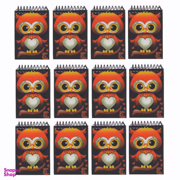 دفتر یادداشت مدل حروف الفبایی طرح ج جغد بسته 12 عددی