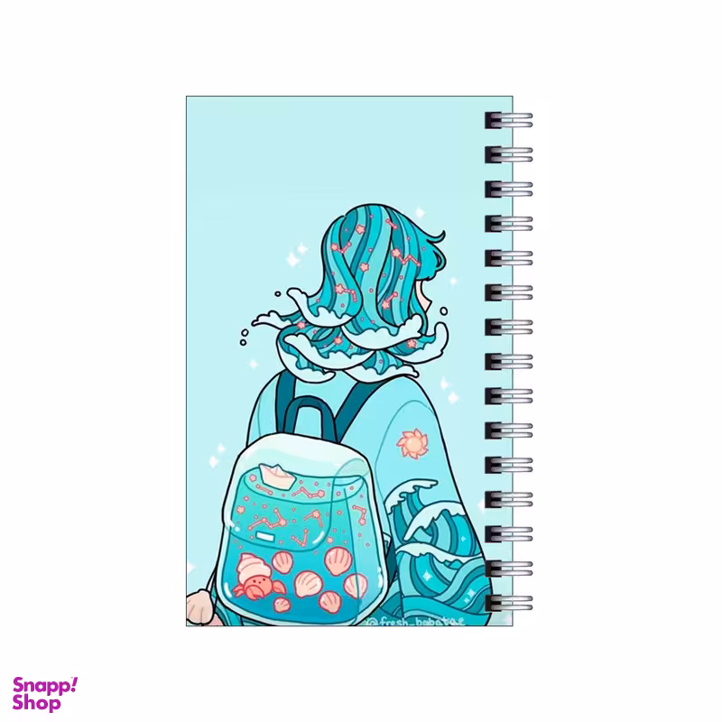 دفترچه یادداشت مدل to do list طرح دختر و کوله و دریا کد 3945749