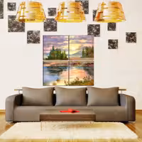 تابلو شاسی طرح نقاشی طبیعت سایز 60X60