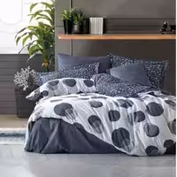 ست ملحفه کاتن باکس مدل Modern Orva Indigo  تک نفره 3 تکه