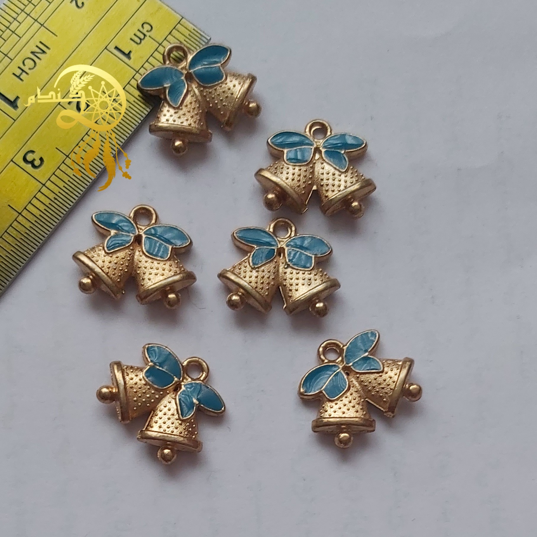 خرجکارآویززنگوله یک ونیم سانت تم آبی یک عدد