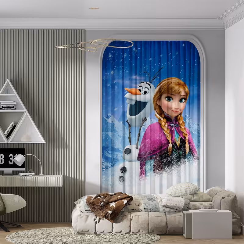  پرده پانچی طرح کودک سایز 140 در 280 جنس هازان کد374