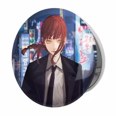 آینه جیبی خندالو طرح ماکیما انیمه مرد اره ای Chainsaw Man مدل تاشو کد 17936