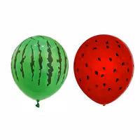 بادکنک یلدایی سبز و قرمز(بسته 100عددی)بادکنک طرح هندوانه یلدا 12 اینچ جنس عالی لاتکس قیمت مناسب شب یلدا