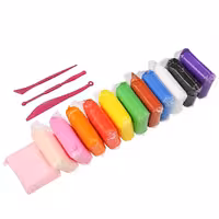 خمیر کلی (سبک) 12 رنگ مدل SUPER LIGHT CLAY همراه با ابزار