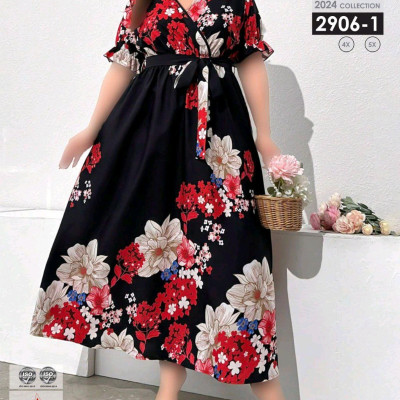 پیراهنمجلسی بیگ سایز کرپ حریر فرانسه کد2906