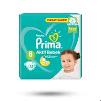 پوشک بچه Prima آوانتاژ ترک سایز 8 بسته 31 عددی