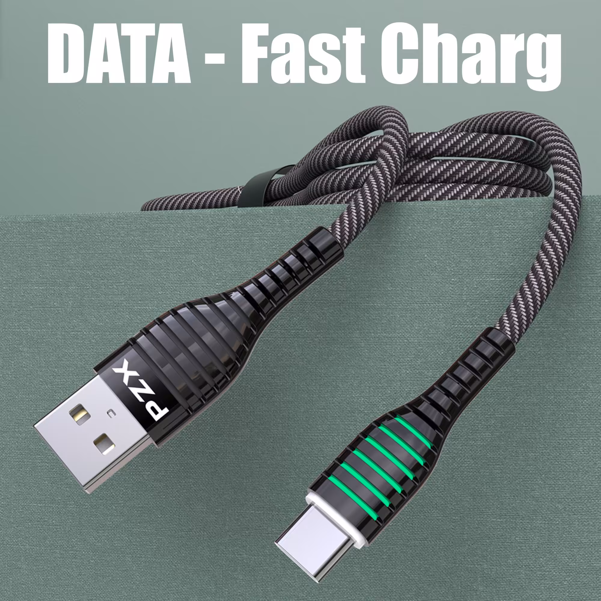 کابل تبدیل usb به USB-c پی زد ایکس مدل V186 طول 1 متر