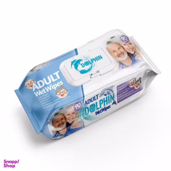 دستمال مرطوب دلفین (Dolphin) مدل Adult W بسته 90 عددی