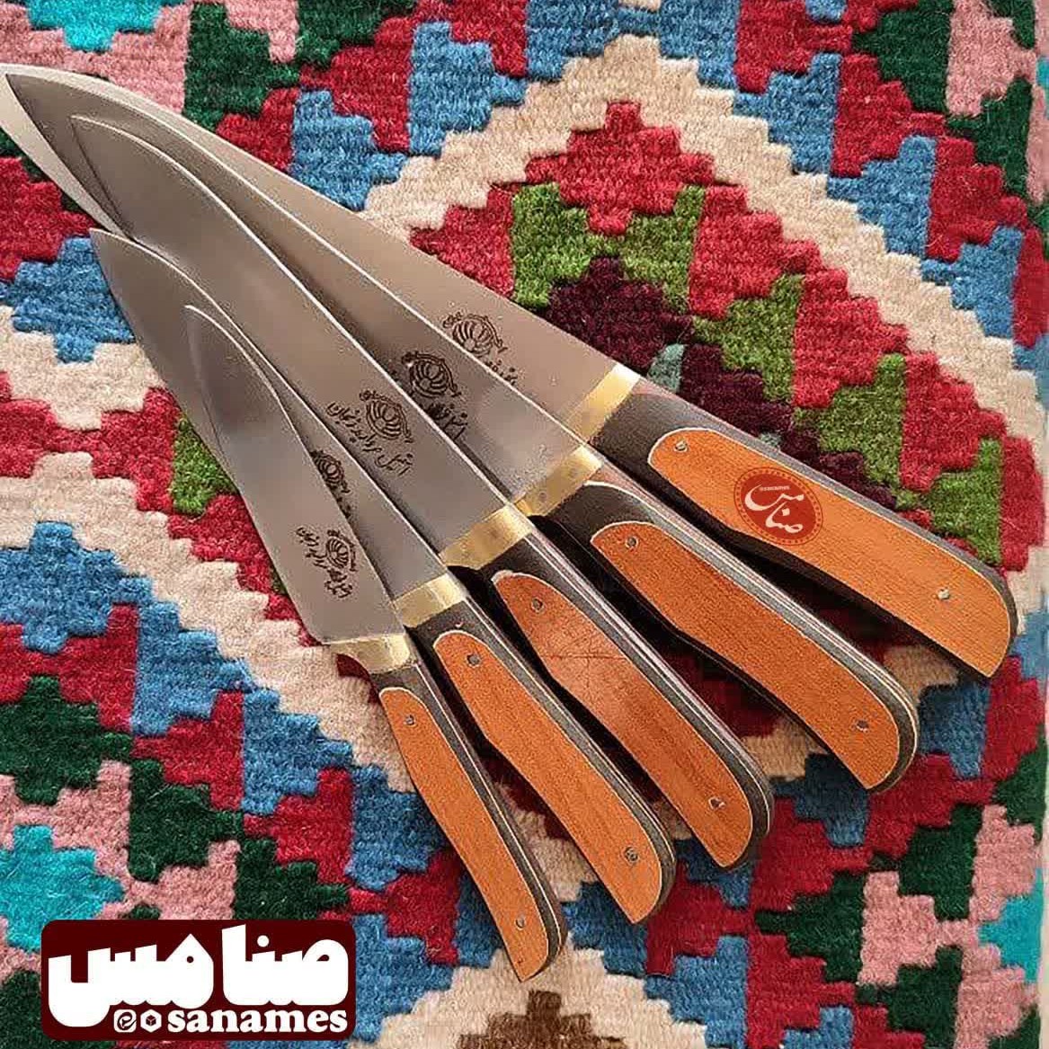 چاقوی مروارید زنجان ست 5 تایی آشپزخانه
 با دسته چوبی 