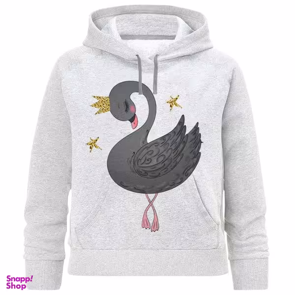 هودی دخترانه مدل قو سیاه D88