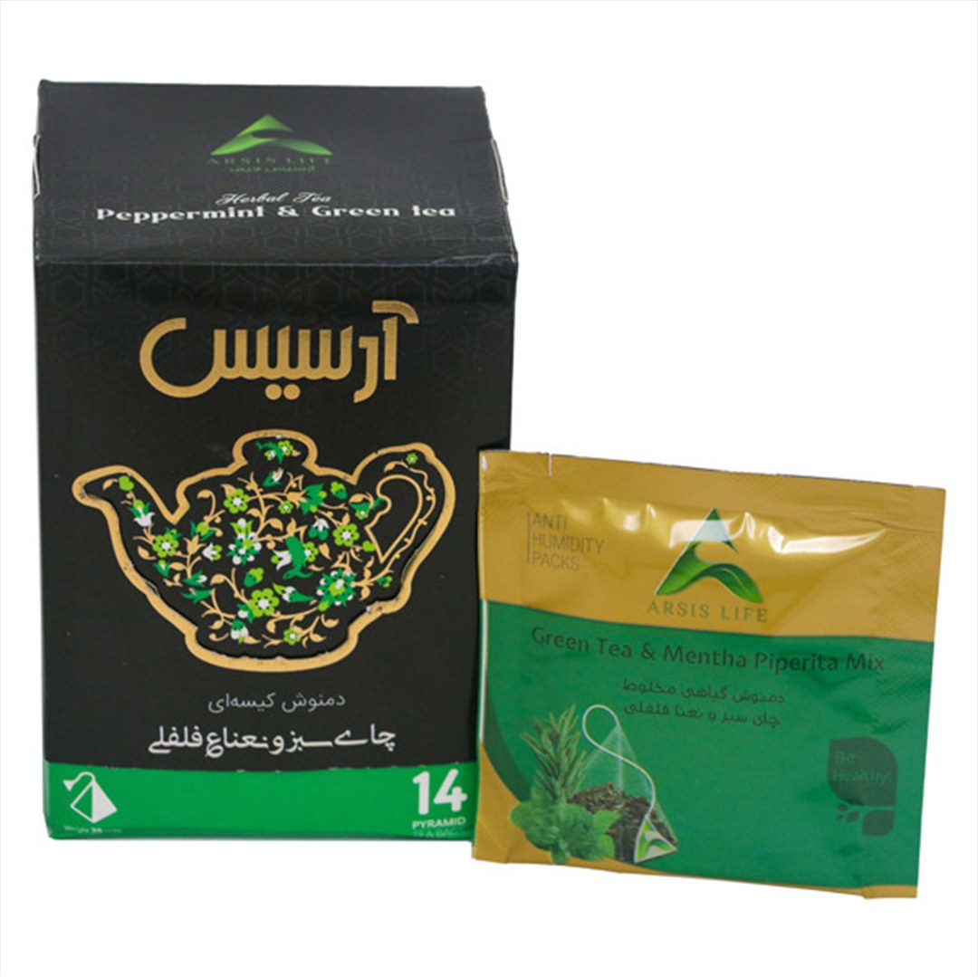 دمنوش گیاهی مخلوط چای سبز و نعنا فلفلی