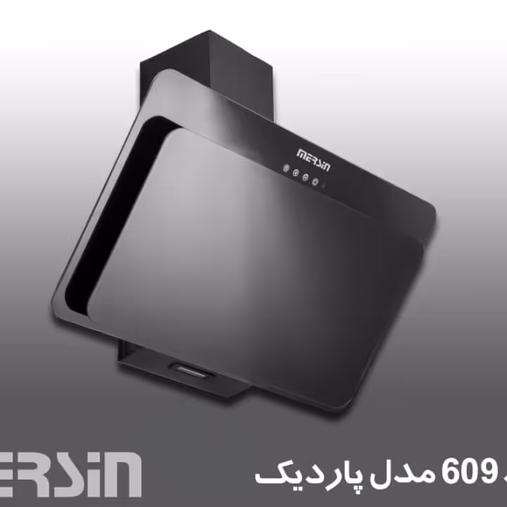 هود شیشه ای مورب مرسین مدل 609 پاردیک رنگ مشکی 