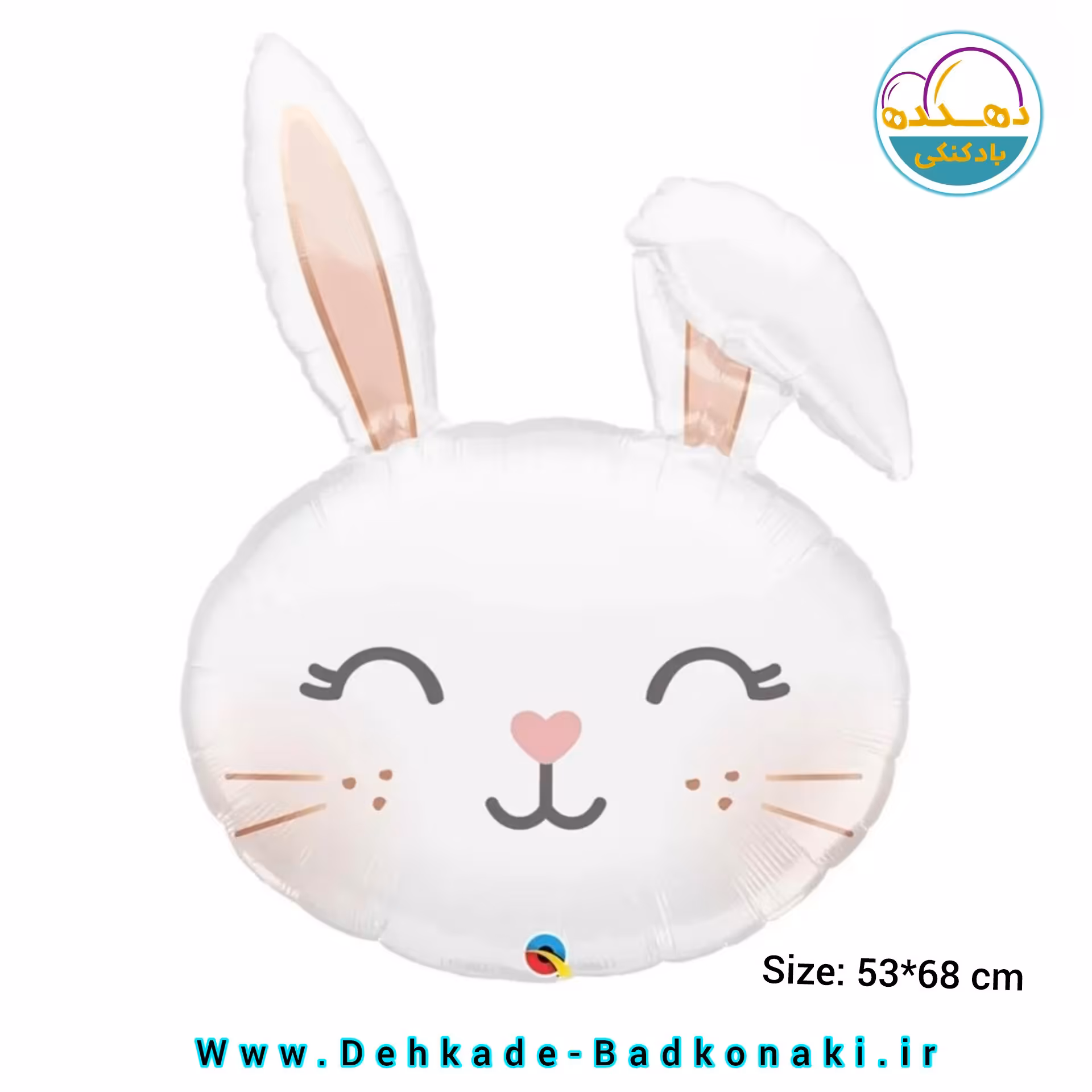 بادکنک فویلی سر خرگوش سفید 