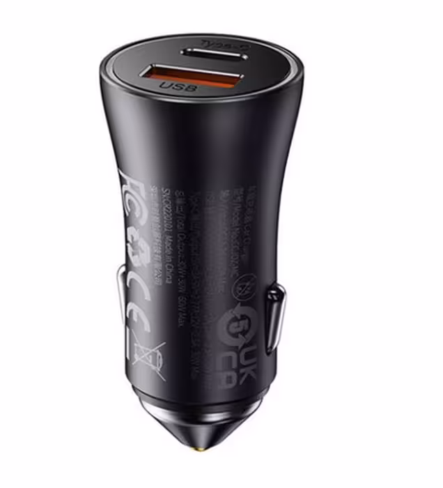 شارژر فندکی باسئوس مدل Golden Contactor Max CGJM000113 U+C