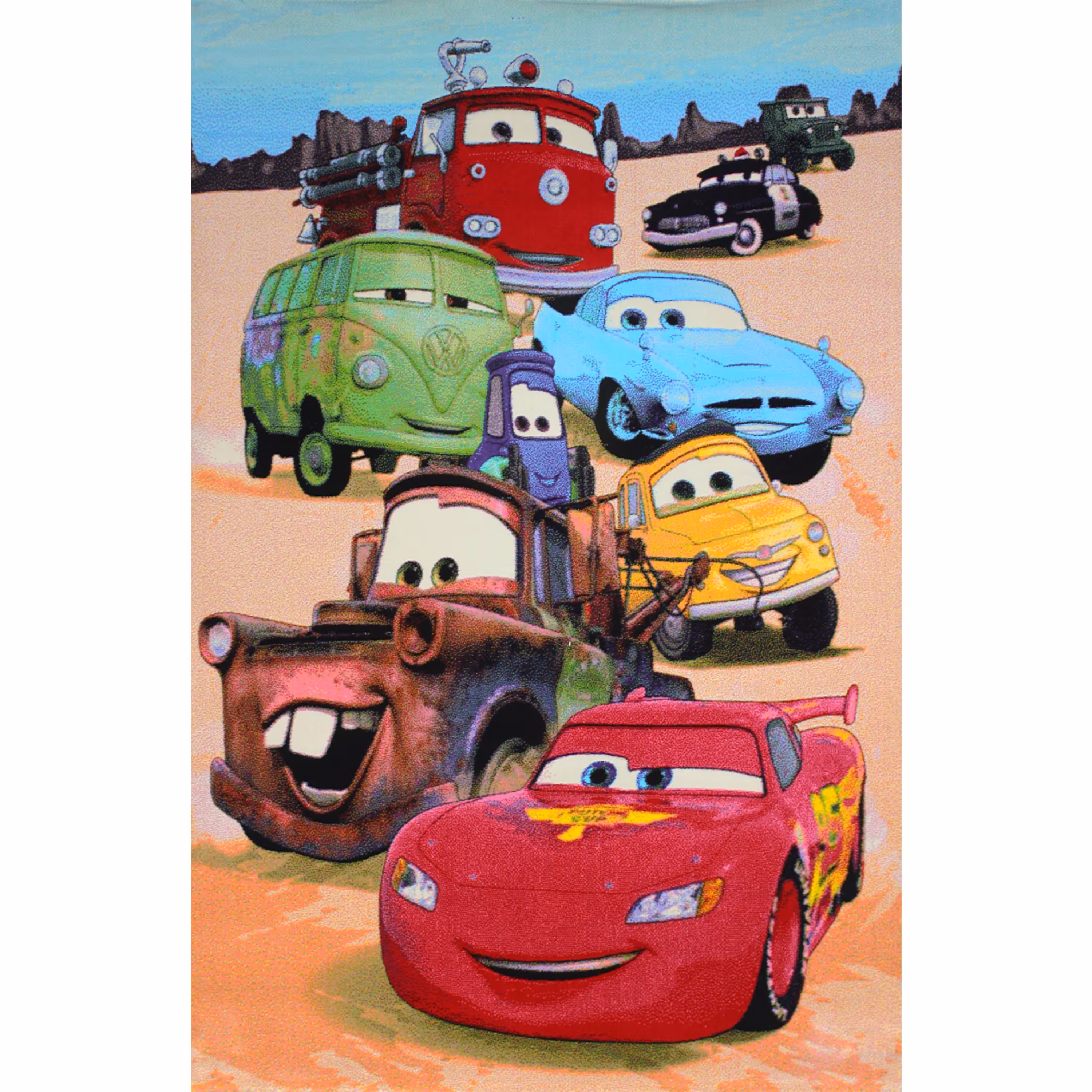 فرش ماشینی افرند طرح کودک مدل ماشین ها کد 142 (چهار متری)