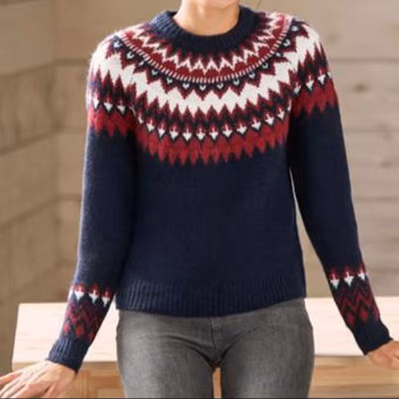 ژاکت زنانه اسمارا برند آلمانی طرح ژاکارد رنگ سرمه ای