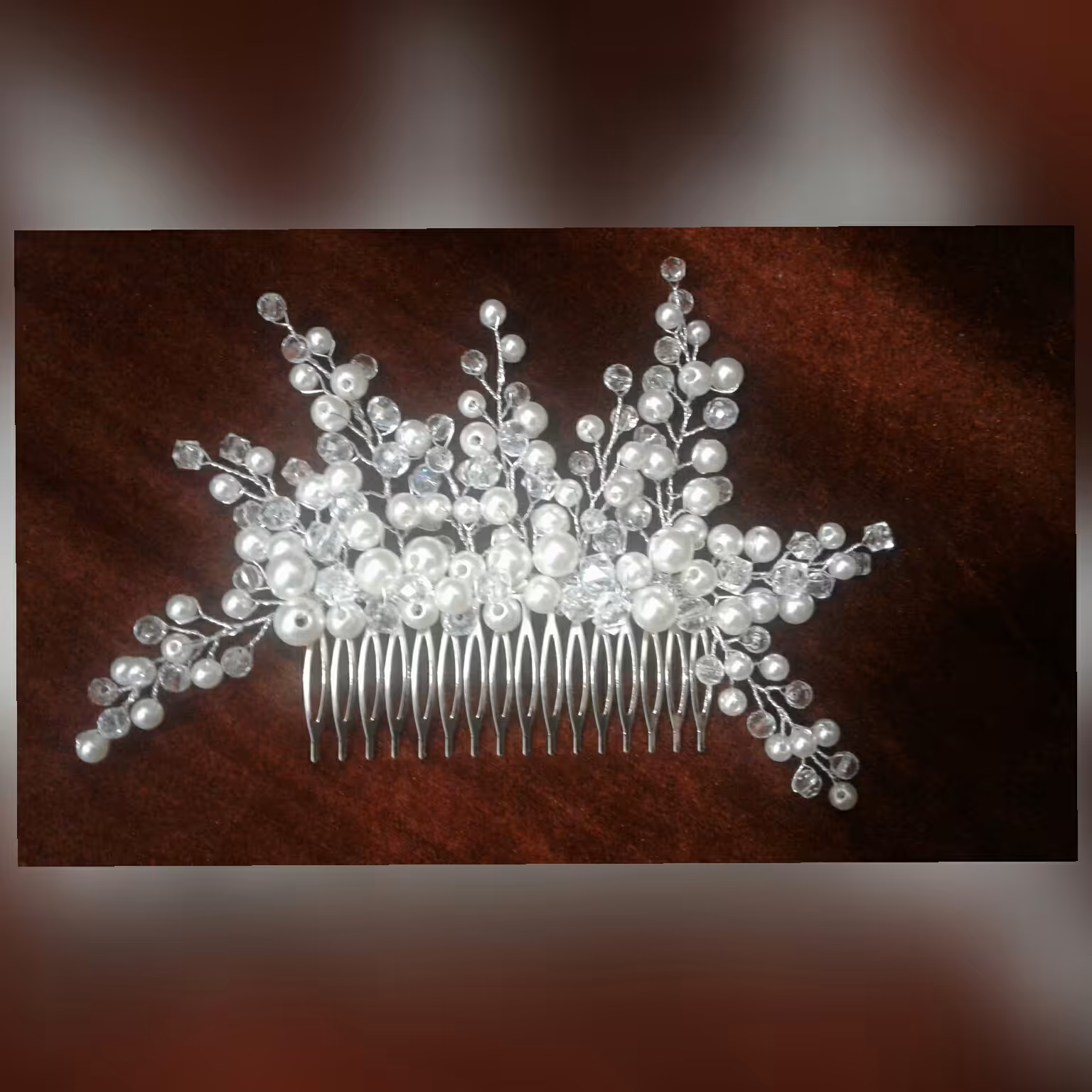 شانه مجلسی مروارید و کریستال  