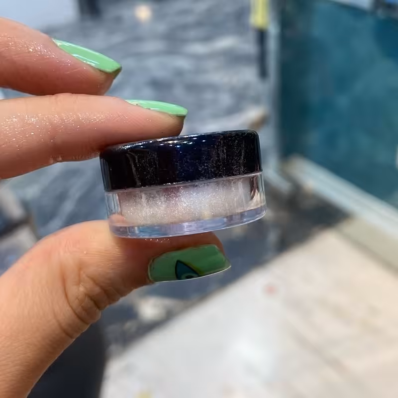 پودر کروم نقره ای طراحی ناخن کوچک