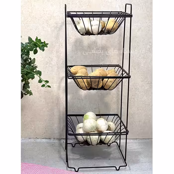 سبد سیب زمینی و پیاز 3 طبقه مدل تارا بهساز فلز