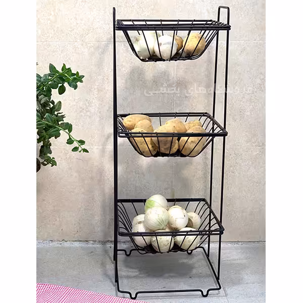 سبد سیب زمینی و پیاز 3 طبقه مدل تارا بهساز فلز