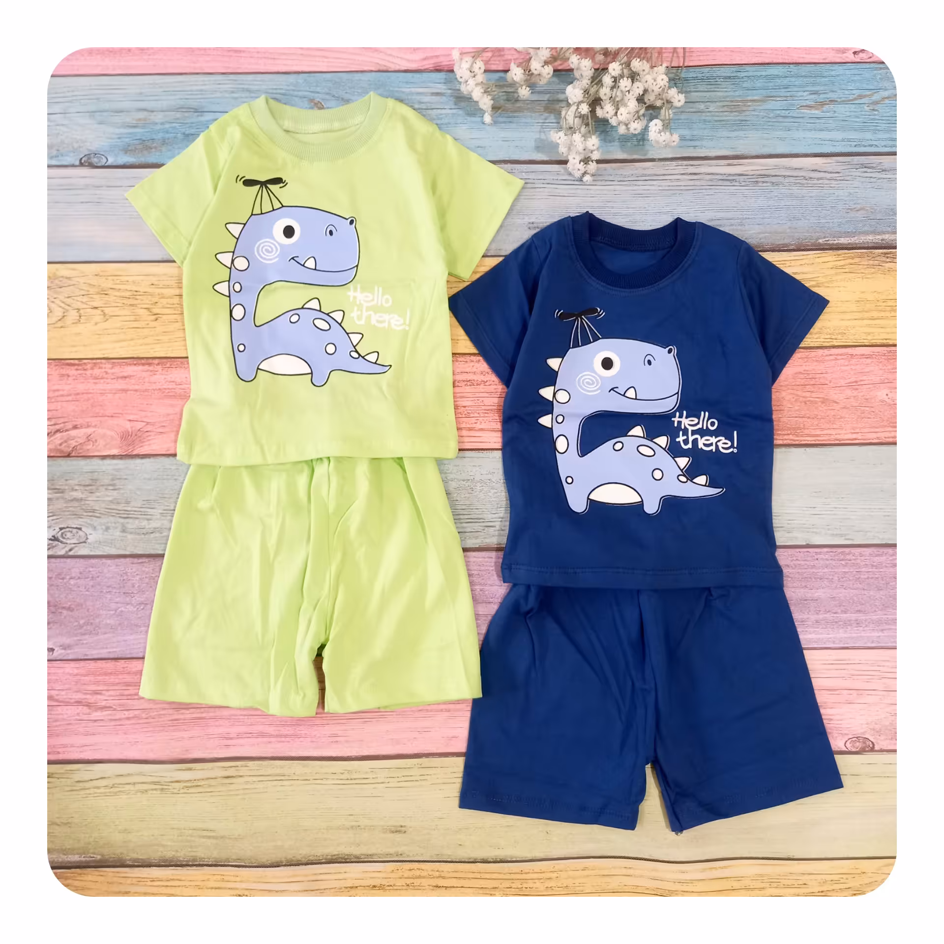 ست تیشرت و شلوار پسرانه دایناسور،ست تیشرت و شلوارک پسرونه تابستانه