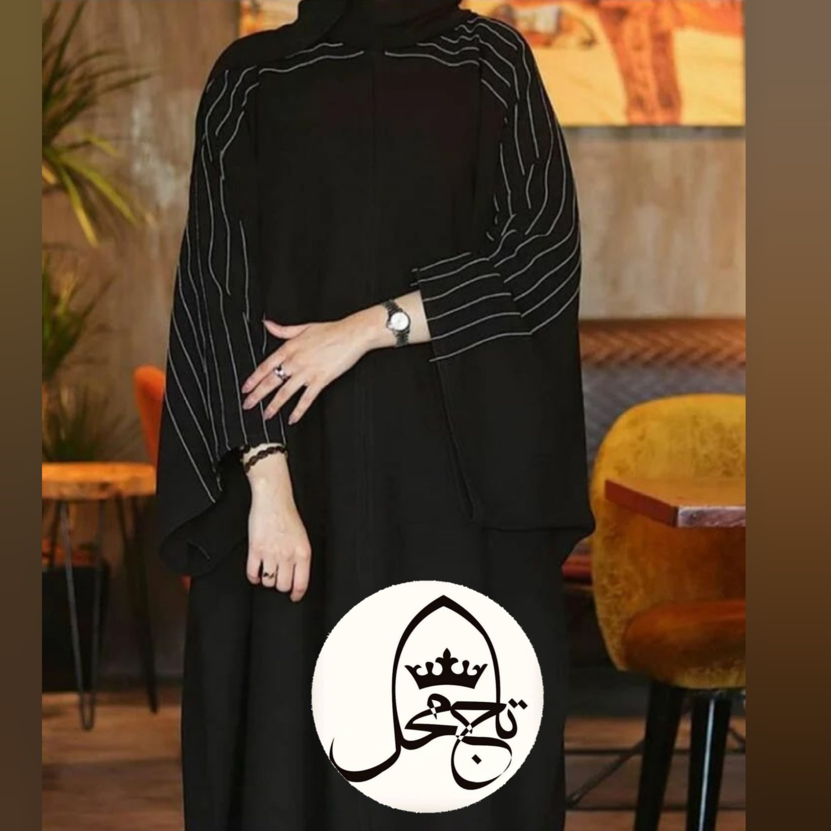 مانتو عبایی با نخ زرک ابریشمی خوشگل و جذاب جنس پارچه کرپ