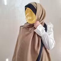 شال موهر پشمی حاشیه دار رنگ خاکی/ دودی قواره 2×75