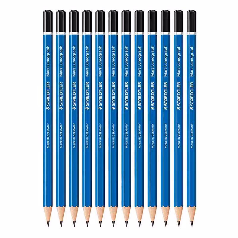 خرید مداد طراحی 6H استدلر مدل Mars Lumograph 100-6H بسته 12 عددی