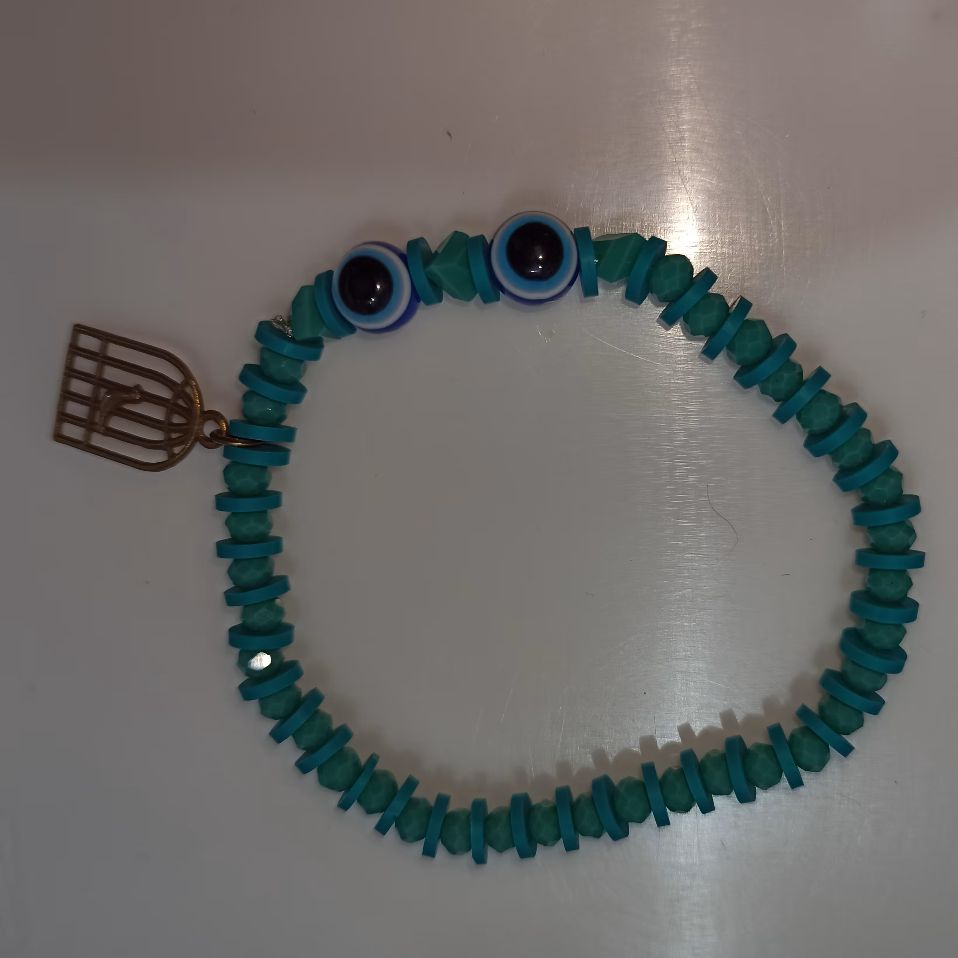 دستبند مروارید کریستال سبز دریایی