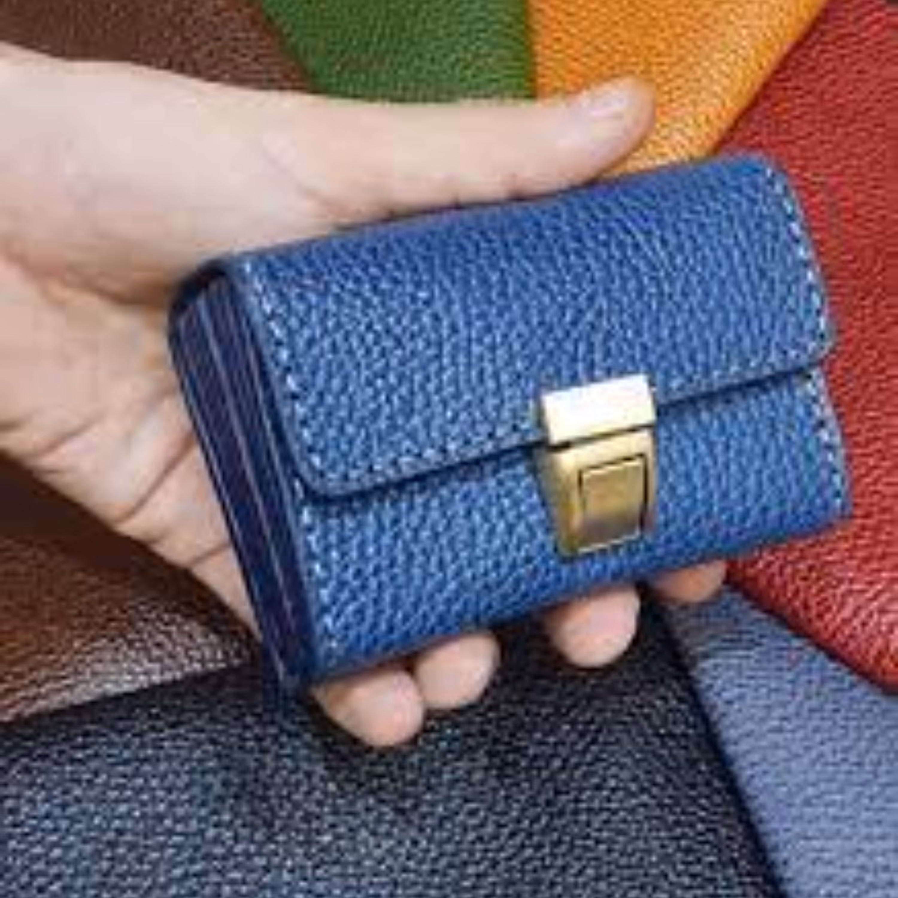 کیف جاکارتی جیبی بسیار جادار چرم گاوی دست دوز