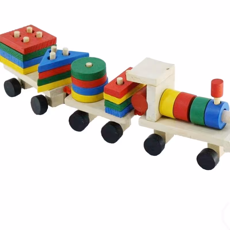 قطار چوبی پایه اشکال هندسی 