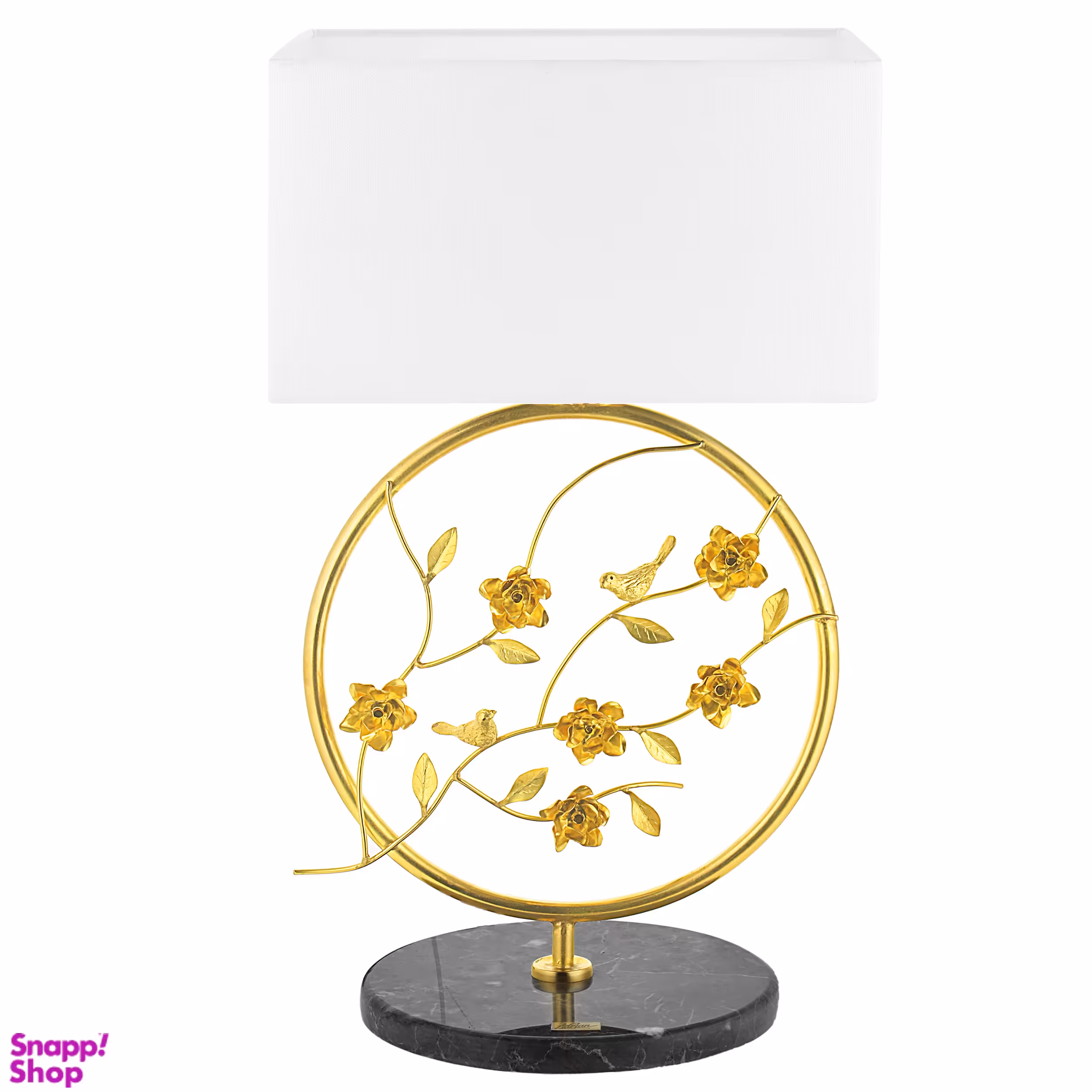 آباژور رومیزی طرح گل و پرنده مدل 1988