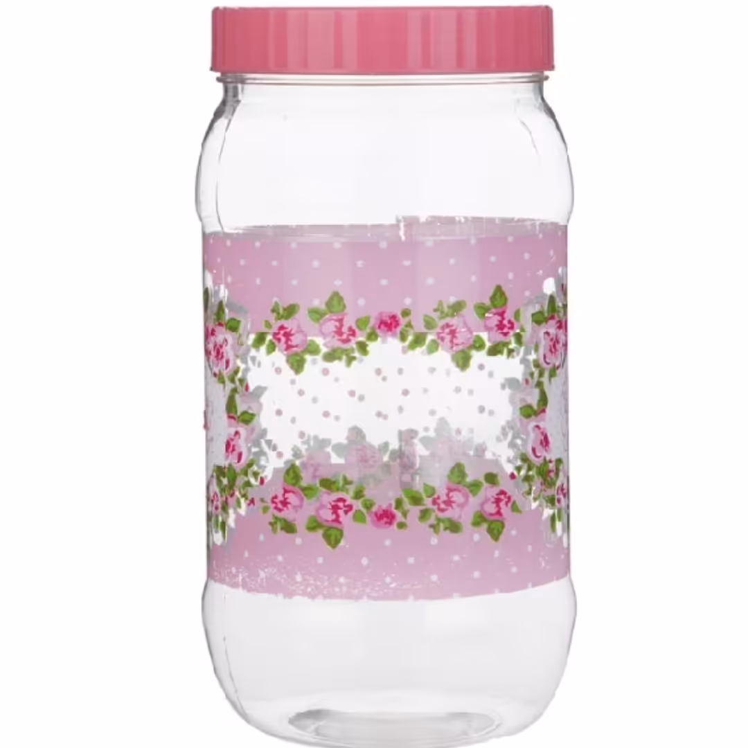 بانکه حبوبات پلاستیکی گرد صورتی بلند