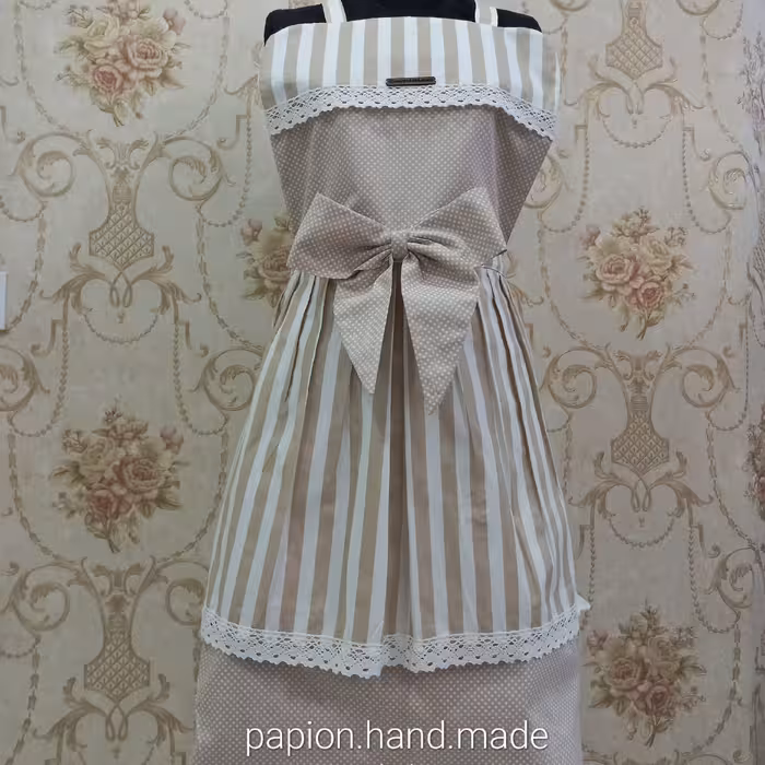 پیش بند دو دامنه کتان نخ 