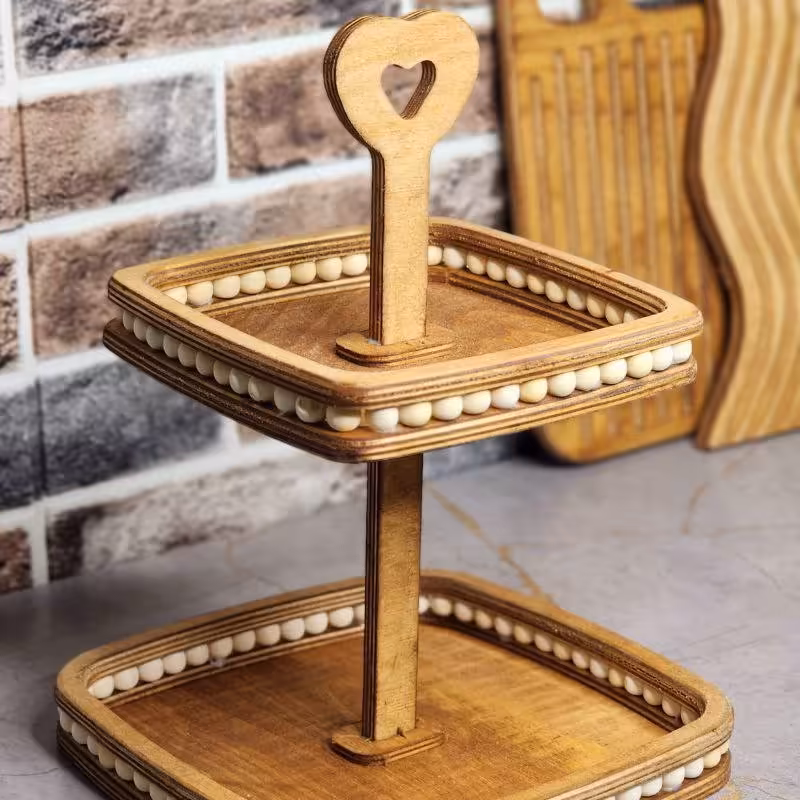 استند دوطبقه مهره دار دسته قلبی