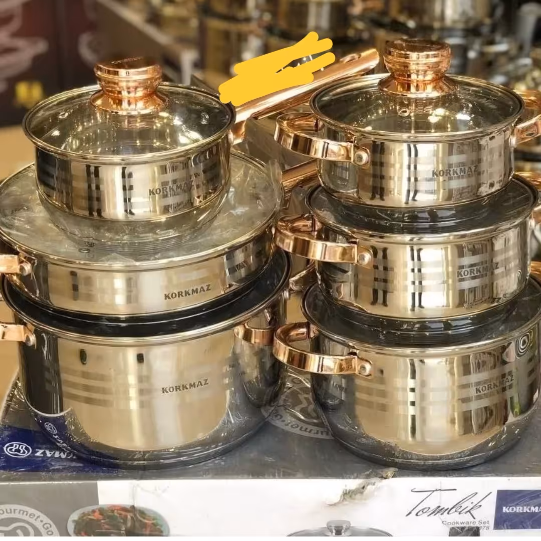 سرویس قابلمه 16 الی 12 پارچه استیل کرکماز کیفیت فوق العاده عالی .مونتاژ چین