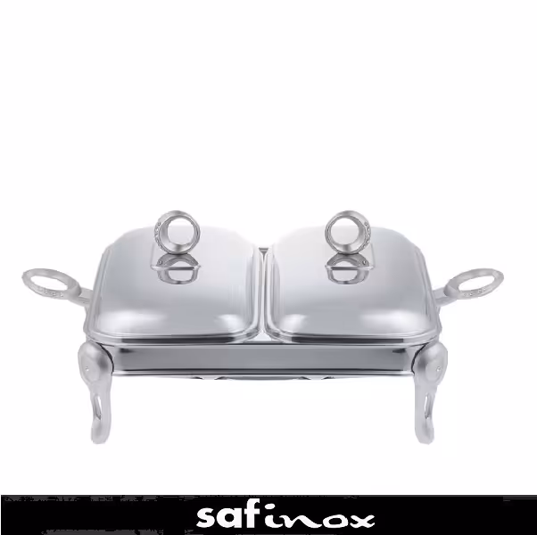 سوفله خوری سافینوکس مدل مستطیل دوقلو حلقه نگین طلایی