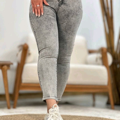 شلوار اسکینی(لوله) جین ضخیم اصل شسته شده و سنگشور شده