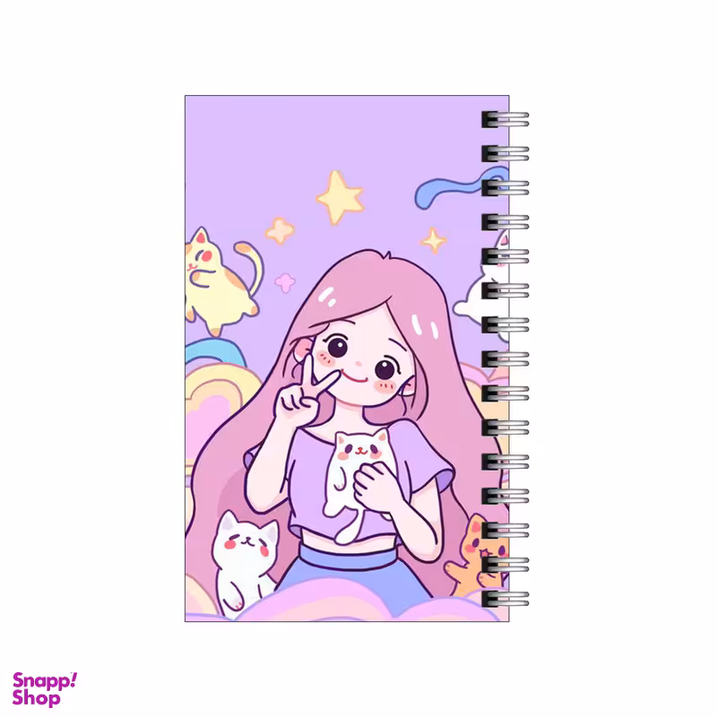 دفترچه یادداشت ۶۴ برگ مدل To Do List طرح دختر و گربه های کیوت کد 9916005