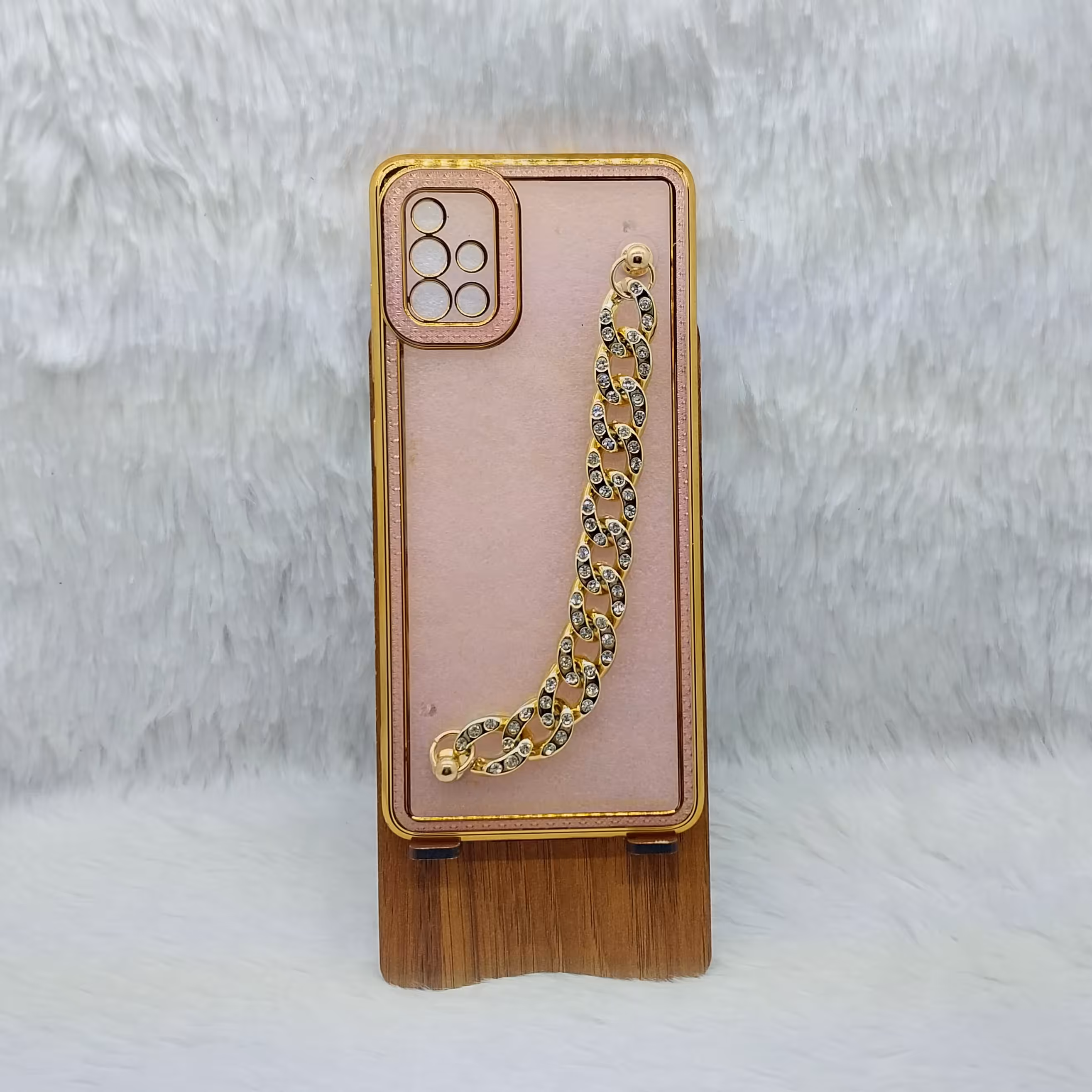 گارد (قاب) گوشی دخترانهA51 4G مدل دستبندی کارتیر رنگ صورتی  مناسب گوشی Samsung A51 4G