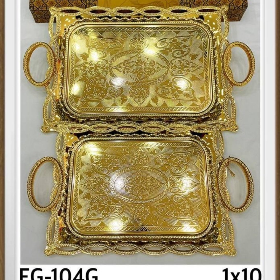 سینی2 عددی استیل رنگ طلائی و ثابت