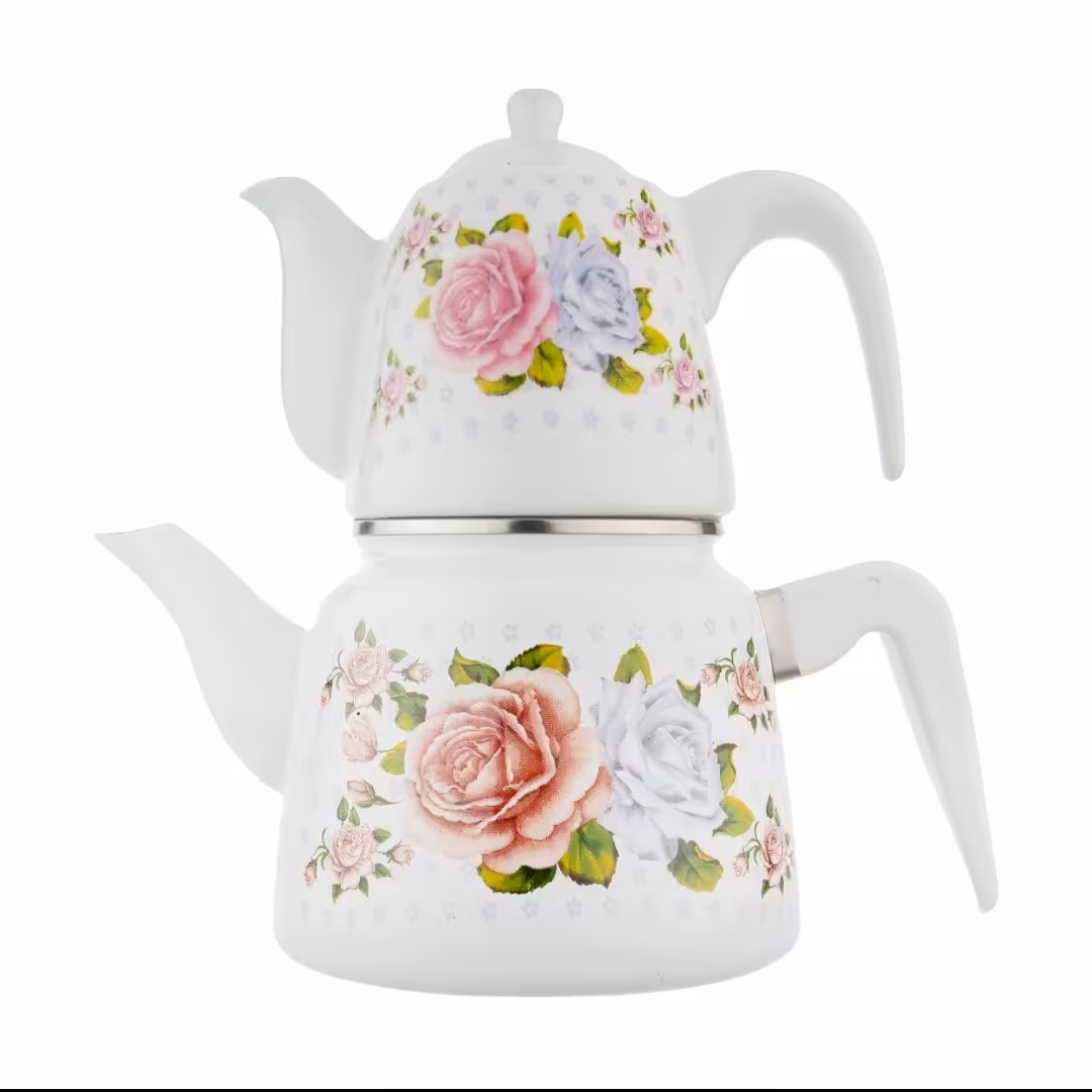 کتری قوری لعابی دسته بغل(کتری لعابی قوری چینی)به همراه ارسال رایگان 