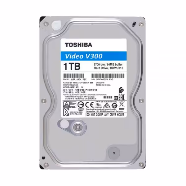 هارددیسک توشیبا مخصوص دوربین مدار بسته 1 ترابایت مدل V300