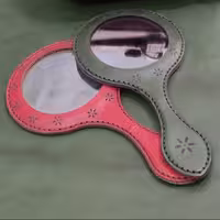 آینه دستی چرمی دست دوز