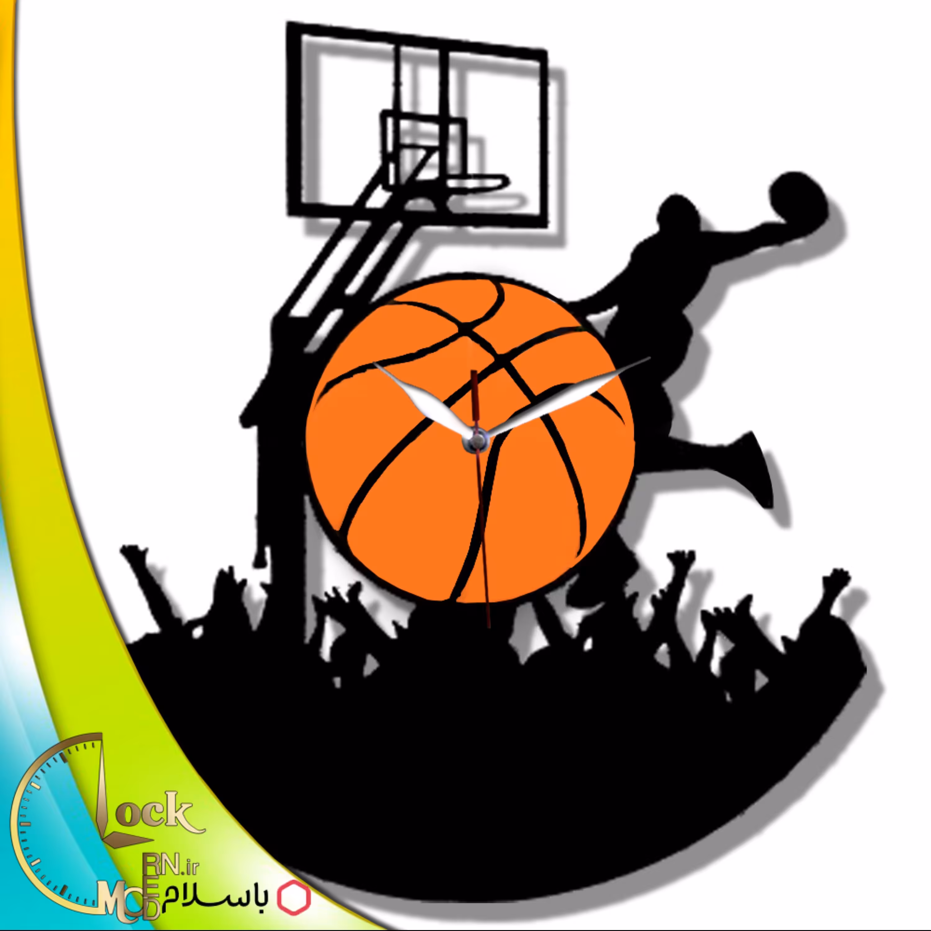ساعت دیواری طرح بسکتبال کد 445