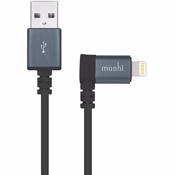 کابل MOSHI موشی LIGHTNING لایتنینگ 1.5 متری 90 درجه مشکی - Hiapple.ir