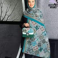 ست کیف و شال سنتی سبز آبی ست شال و کیف سنتی سبزآبی