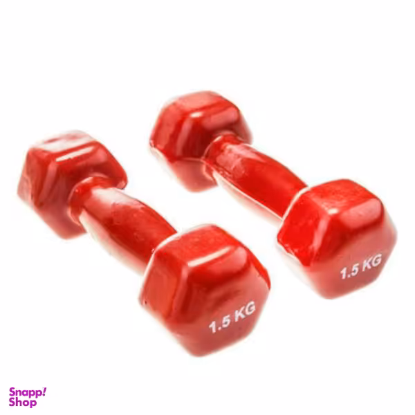 دمبل ایروبیک روکش دار 1.5 کیلوگرمی بسته دو عددی